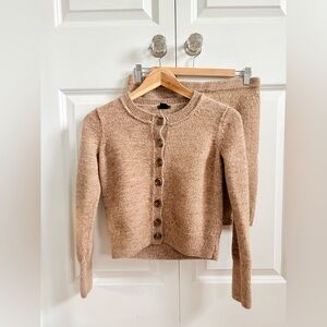 Club Monaco Wool Mohair Sweater & Skirt Set – Small – Camel Tan